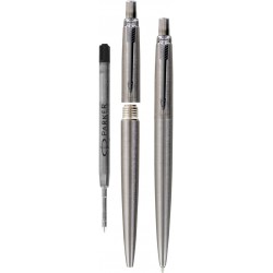 Parker Jotter-Stift, Edelstahl, mittlere Spitze, schwarze Tinte