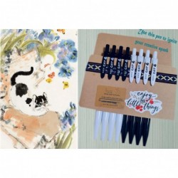 8er-Pack Katzenstifte, süßer Kugelschreiber, sanftes Schreiben, blauer Tintenstift, 0,5 mm feine Spitze, neuartiger schwarz-weißer Katzen-Cartoon-Stift für Katzenliebhaber, Kinder, Frauen, Krankenschwestern, Büro, Notizen und Aufzeichnungen