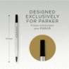 Parker Quink-Tintennachfüllungen für Tintenroller – 0,5 mm feine Spitze – schwarze Tinte – 2er-Pack