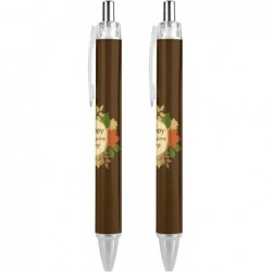 Kugelschreiber „Happy Thanksgiving“, feine Spitze (0,5 mm), einziehbarer Stift zum sanften Schreiben, Gelschreiber mit schwarzer Tinte, 2 Stück