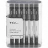 TUL® Permanentmarker, feine Spitze, silberner Schaft, schwarze Tinte, Packung mit 12 Markern