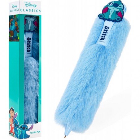 Disney Stitch Druckkugelschreiber, schwarze Tinte, flauschiger Neuheitsstift, Geschenke für Mädchen (blau)