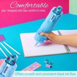 Disney Stitch Druckkugelschreiber, schwarze Tinte, flauschiger Neuheitsstift, Geschenke für Mädchen (blau)