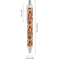 Kugelschreiber mit Food-Pizza-Aufdruck, einziehbarer Stift mit feiner Spitze und schwarzer Tinte, 0,5 mm, Bürobedarf für Frauen und Männer