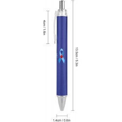 Kugelschreiber mit blauem Band zum Monat der Diabetesaufklärung, feine Spitze (0,5 mm), einziehbare Stifte zum sanften Schreiben, Gelstifte mit schwarzer Tinte, 2 Stück