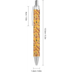 Kugelschreiber mit Pizza-Aufdruck, einziehbarer Stift mit feiner Spitze, schwarze Tinte, 0,5 mm, Bürobedarf für Frauen und Männer