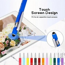 12 Stück Kugelschreiber mit inspirierenden Zitaten für Bürobildschirme, Touch-Stylus-Spitzen für motivierende Stifte mit schwarzer Tinte (mehrfarbig, 12 Stück)