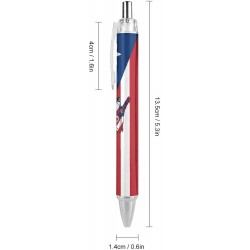 Kugelschreiber mit der Flagge von Puerto Rico, schmaler, einziehbarer Kugelschreiber mit schwarzer Tinte, 0,5 mm, zum Schreiben und Unterschreiben zu Hause, in der Schule oder im Büro