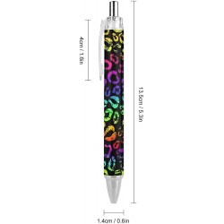 Einziehbare Kugelschreiber mit Tier-Neon-Regenbogen-Motiv, bunt, Geparden-Leoparden-Muster, schwarze Schreibstifte für Männer und Frauen, 0,5 mm, nachfüllbare Kugelschreiber mit schwarzer Tinte, 2 Stück