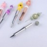 6-teiliges Perlenstifte-Set aus Kunststoff, verschiedene Perlenstifte, runde Perlen mit Gänseblümchen-Blumenmotiv, Kugelschreiber mit schwarzer Tinte, DIY-Perlenstift-Set für Bastelarbeiten, Büro, Schule, Geschenkbedarf