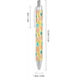 Köstliche süße Ananas-Cartoon-Kunst, 2er-Pack, einziehbare Kugelschreiber, ultrafeine Spitze 0,5 mm, schwarze Tinte, sanftes Schreiben, Bürobedarf, Tagebuchstift, Tintenroller für Frauen, Männer und Kinder