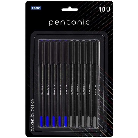 Pentonic LINC Kugelschreiber-Blister, 0,7 mm (blaue und schwarze Tinte, 10er-Pack)