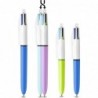 Bic 4 Colours Family Pen Pack Druckkugelschreiber mit vier Tintenfarben, 4er Set (2 Mini, 2 Original)