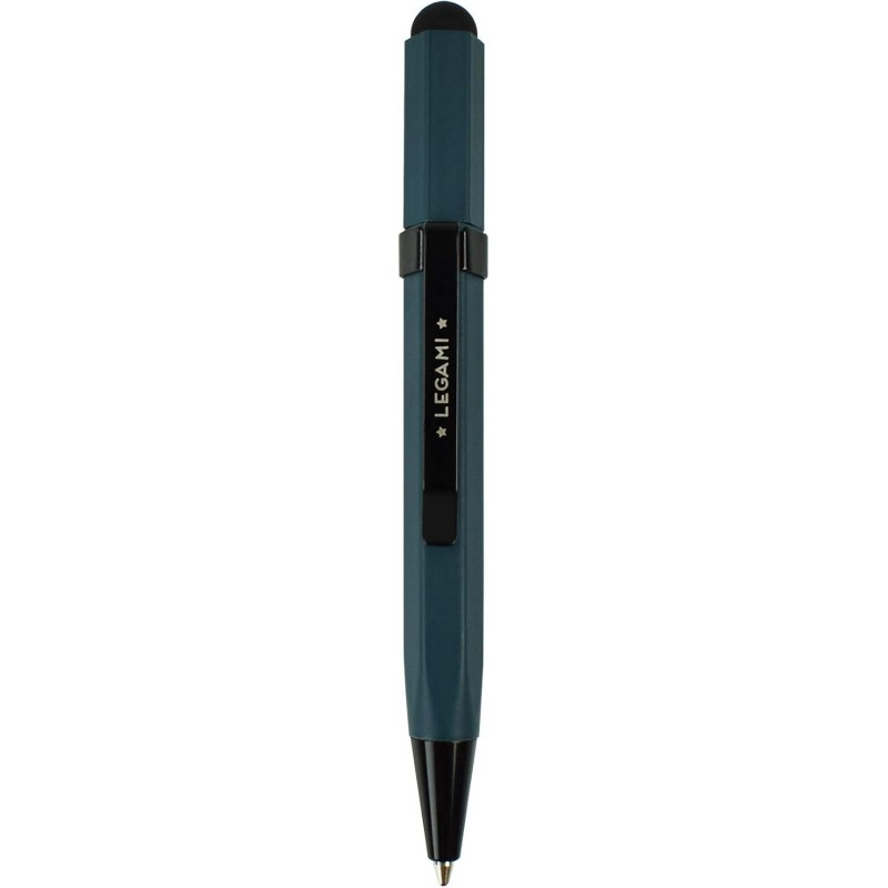 LEGAMI - Mini Touch Pen, 0,8 x 9,7 cm, Kugelschreiber, schwarze Tinte, Spitzendurchmesser 1 mm, Stift mit Radiergummi zum Tippen auf jedem Touchscreen-Gerät, Variante Petrolblau