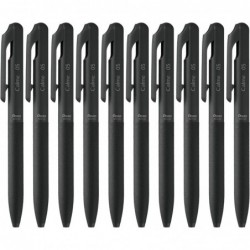 Pentel BXA105A-A Calme Kugelschreiber auf Ölbasis, 0,02 Zoll (0,5 mm), Schwarz, schwarze Tinte, 10 Stück