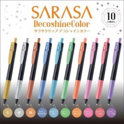 Zebra Gel Kugelschreiber Sarasa Clip 0,5mm Deco Shine 10 Farben Set N JJ15-10C-SH-N