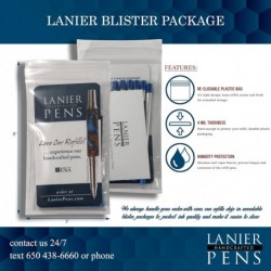 Lanier Combo Pack – 6 Stück – Schmidt P900 B Parker Style Kugelschreibermine, schwarze Tinte, breite Spitze