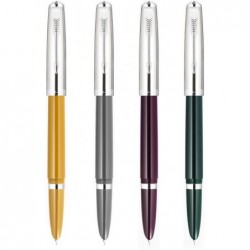 4 2er-Set Jinhao 86 Füllfederhalter aus Kunstharz mit extra feiner Feder, klassisches Design mit Tintenkonverter (Khaki, Grau, Lila und Grün)