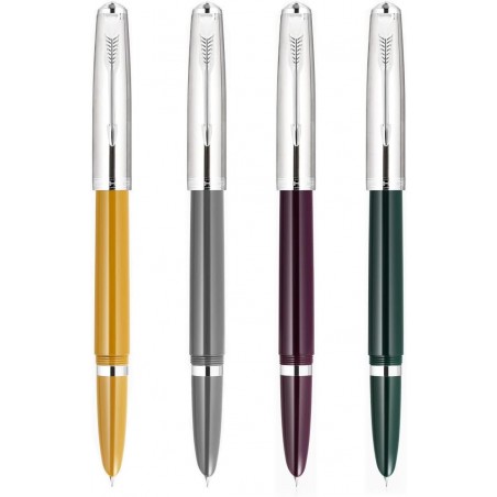 4 2er-Set Jinhao 86 Füllfederhalter aus Kunstharz mit extra feiner Feder, klassisches Design mit Tintenkonverter (Khaki, Grau, Lila und Grün)