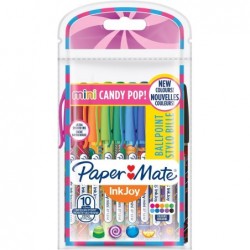 Paper Mate InkJoy Mini-Kugelschreiber | Einziehbare mittlere Spitze (1,0 mm) | Candy-Pop-Verpackungen | 10 Stück