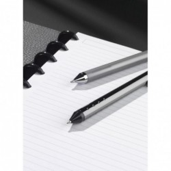 TUL® Fine Writing Kugelschreiber mit massivem Metallschaft und 2 Minen, mittlere Spitze, 1,0 mm, silberner Schaft, verschiedene Tintenfarben