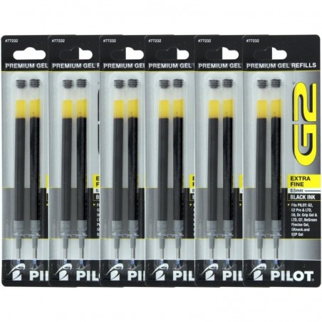 Pilot G2, Dr. Grip Gel/Ltd, ExecuGel G6, Q7 Rollerball-Geltintenstift-Minen, 0,5 mm, extrafeine Spitze, schwarze Tinte, 12er-Pack