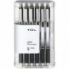 TUL Gelschreiber, einziehbar, feine Spitze, 0,5 mm, grauer Schaft, schwarze Tinte, 12er-Pack