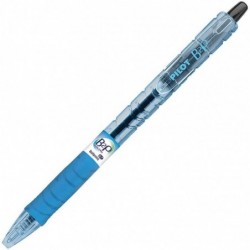 Pilot® B2P „Bottle To Pen“ Druckkugelschreiber, feine Spitze, 0,7 mm, 86 % recycelt, durchscheinend blaues Gehäuse, schwarze Tinte, 12er-Pack