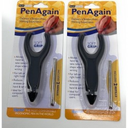 Penagain Ergosof, Kugelschreiber, einzeln verpackt mit zwei Minen pro Stift, 2er-Set (schwarz)