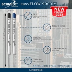 Bedruckte Schmidt easyFLOW9000 Kugelschreibermine - Schwarze und blaue Tinte, mittlere Spitze 1,0 mm - 6er-Pack