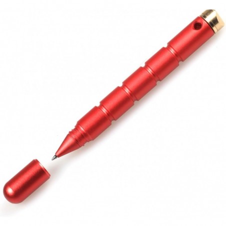 Ztylus Gadget Addix 3-in-1-RATTLE-PEN: Schreibstift mit schwarzer Tinte, Spinner-Endkappe, Druckspitze, ergonomischer Griff (runde Spitze, Aluminium, rot)