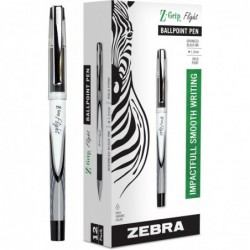 Zebra Pen Z-Grip Flight Stick Kugelschreiber, dicke Spitze, 1,2 mm, schwarze Tinte, 12 Stück