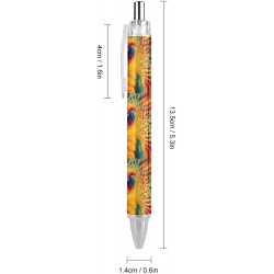 Druckkugelschreiber mit psychedelischem Conures-Papagei, 0,5 mm feine Spitze, schwarze Tinte, Bürobedarf für Frauen und Männer