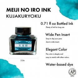 Kuretake Ink-café MEIJI NO IRO KUJAKURYOKU, Tintenflasche 20 g für Füllfederhalter