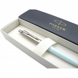 Parker Jotter Kugelschreiber aus Edelstahl | Pastell-Finish in Arktisblau | Schwarze Tinte | Geschenkverpackung