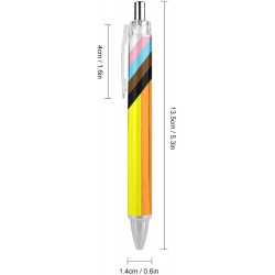 Progress Pride Flag Rainbow Gay Lesbian Transgender Bisexual LGBTQ Druckkugelschreiber Schreibkugelschreiber mit schwarzer Tinte, Kugelschreiber, Geschenke für Studenten, Bürobedarf