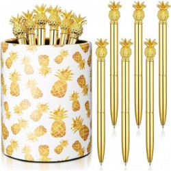 Ananas-Stiftehalter mit 6 Ananas-Stiften, ananasförmiger Kugelschreiber, schwarzer 0,5-mm-Gel-Tintenstift für Bleistiftbecher für Frauen und Mädchen, Schreibtisch-Organizer, Make-up-Pinselhalter, Klassenzimmer, Büros, Zuhause