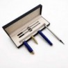 Metall-Signatur-Stift, Büro-Rollerball, Kugelschreiber mit schwarzer Tinte, schönes Geschenk für Familie, Klassenkameraden und Kollegen, auswechselbare 0,5-mm-Minen, in Geschenkverpackung (blau)