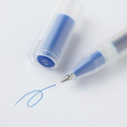 MUJI - 0,5 mm blauer Kugelschreiber mit glatter Geltinte (10 Stück)