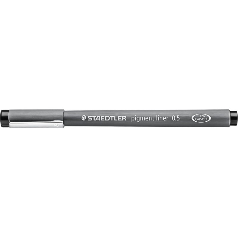 STAEDTLER Pigment Liner, Fineliner zum Zeichnen, Entwerfen, Journaling, 0,5 mm, Schwarz, 308 05-9