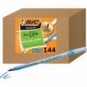 BIC Round Stic Xtra Life Kugelschreiber, blau, mittlere Spitze (1,0 mm), 144er-Packung mit Stiften, flexibler runder Schaft für Schreibkomfort, meistverkaufte Kugelschreiber