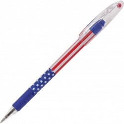 Pentel BK90USAA RSVP Stars & Stripes Kugelschreiber, schwarze Tinte, fein, Dutzend