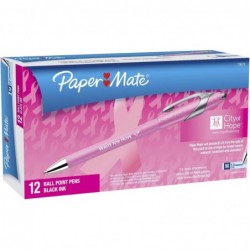 Paper Mate 70672 FlexGrip Elite Druckkugelschreiber, mittlere Spitze, rosa Schaft, 12 Stück