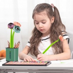 NEUESTE 12 Stück Blumenstifte, Gelstifte mit Kunstblumen, schwarze Tinte, 0,5 mm, kreativer Schreibstift mit Rosenblumenmuster für Büro, Schule und Heimdekoration, kleine Rose