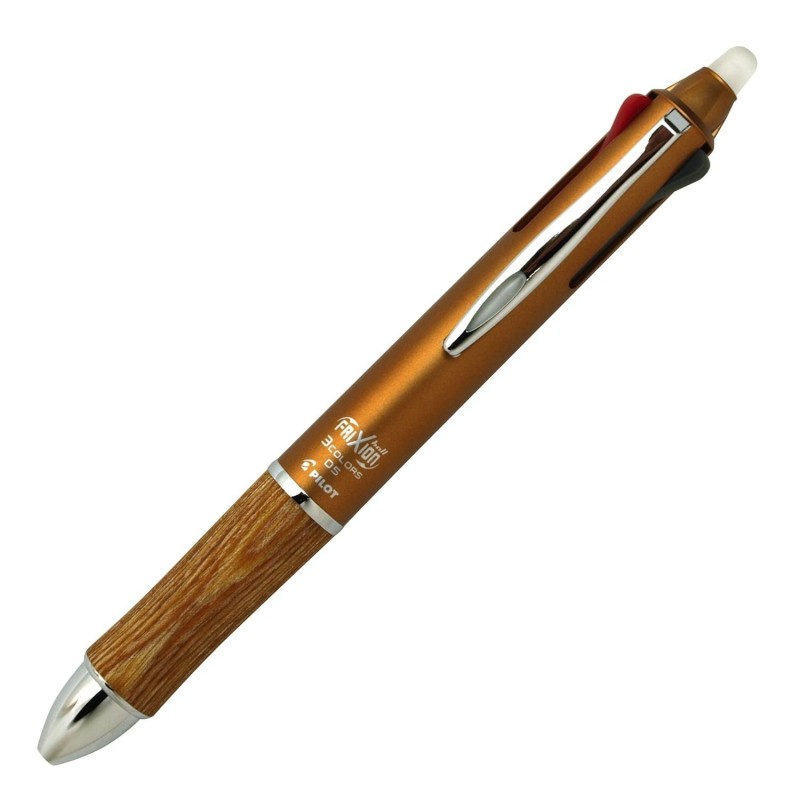 PILOT LKFB-2SEF-BN Kugelschreiber, radierbar, 3 Farben, Frixion Ball 3, Holz, 0,5, braun