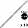 Mitsubishi Pencil Co. Ltd. Kugelschreiberkern-Ersatz 0,7 mm SE-7, Schwarz, 10er-Set