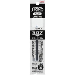 Mitsubishi Pencil UMR83E.24 Gel-Kugelschreibermine, Signo 0,38, Schwarz, 10 Stifte