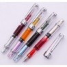 【Upgrade】4 PCS Yongsheng 3008 Kolbenfüller-Set, transparente silberne Verzierung, feine Feder, Stift mit großem Fassungsvermögen zum Schreiben/Büro/Schule/Unterschriften/Geschenk