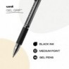 Uniball Signo Gel Grip Stick Gelstift, 12 schwarze Stifte, 0,7 mm Gelstifte mit mittlerer Spitze | Bürobedarf, Tintenstifte, Farbstifte, feine Spitze, Stifte mit sanftem Schreiben, Kugelschreiber