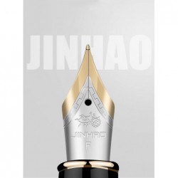 Jinhao Silver Dragon King Vintage-Füller mit feiner Spitze, Metallschnitzerei, grüner Schmuck, Kalligraphie-Tintenstifte